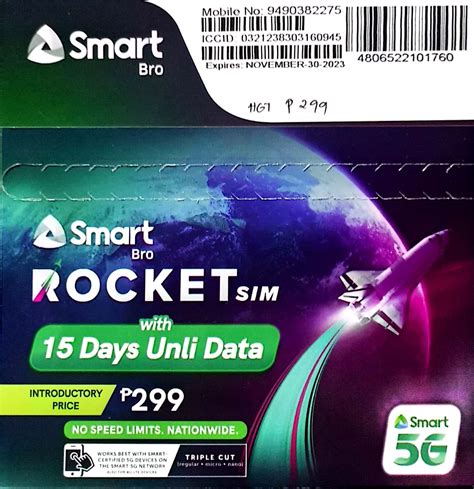 smart rocket sim|Smart Bro Rocket SIM card 299 with 15 Day Unli Data .